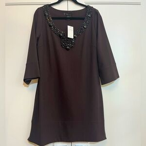 NWT BCBG MaxAzria Jeweled neckline 3/4 sleeve dress
